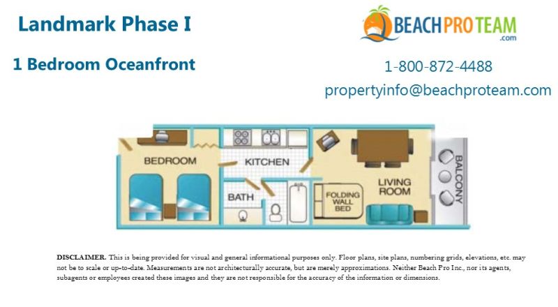 	Landmark Resort Floor Plan L - 1 Bedroom Oceanfront 